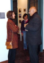 Léonie Brittain talking to Harid Fedai